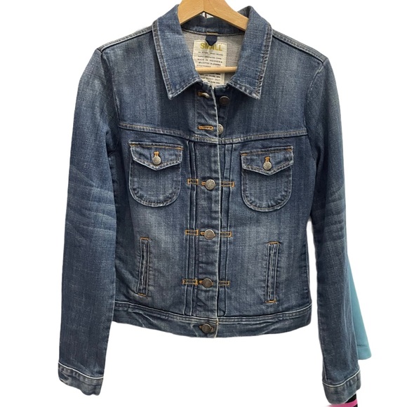 J. Crew Jean jacket stretch denim small button up